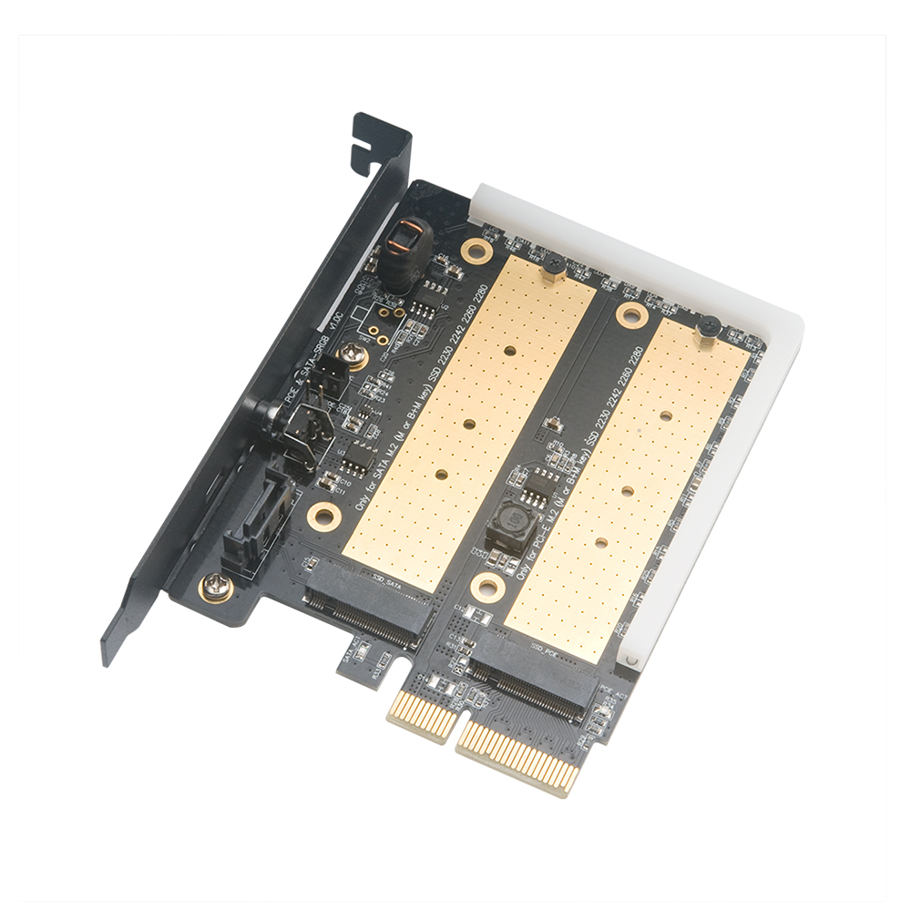 M 2 PCIe And M 2 SATA SSD Adapter Card With RGB LED Light And Heatsink 